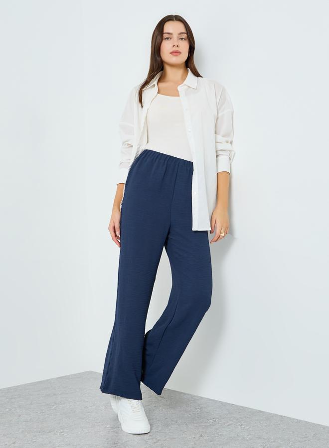 Styli Women Navy Straight Leg Pants - Image 1